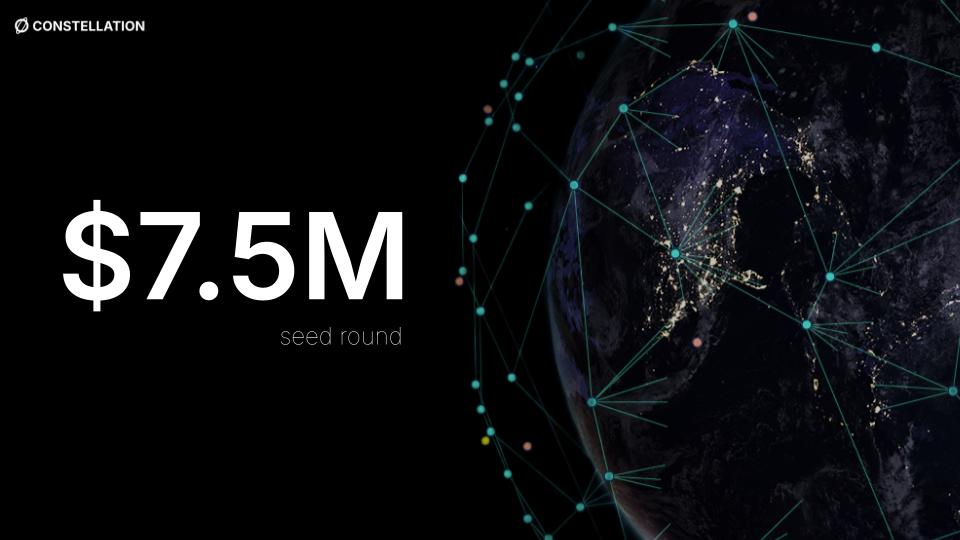 $7.5 million seed round announcement over a connected view of Earth